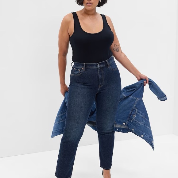 GAP 90s Straight High Rise Jeans — Light Blue Wash Sz 32/14 SHORT - Picture 6 of 7